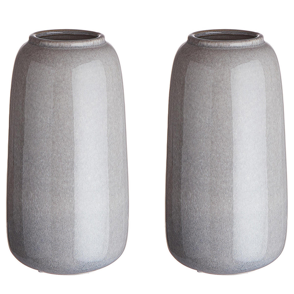 VASE (2er Set) Lou - Grau, Keramik (21cm) - BUTLERS