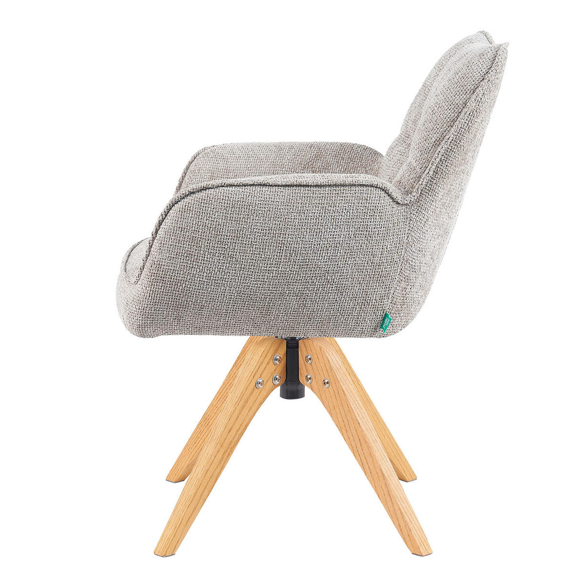 DREHSTUHL Mika-Theo - Honigeiche/Hellgrau, Eichenholz/Holz (59/84/66cm) - DUBI Möbel