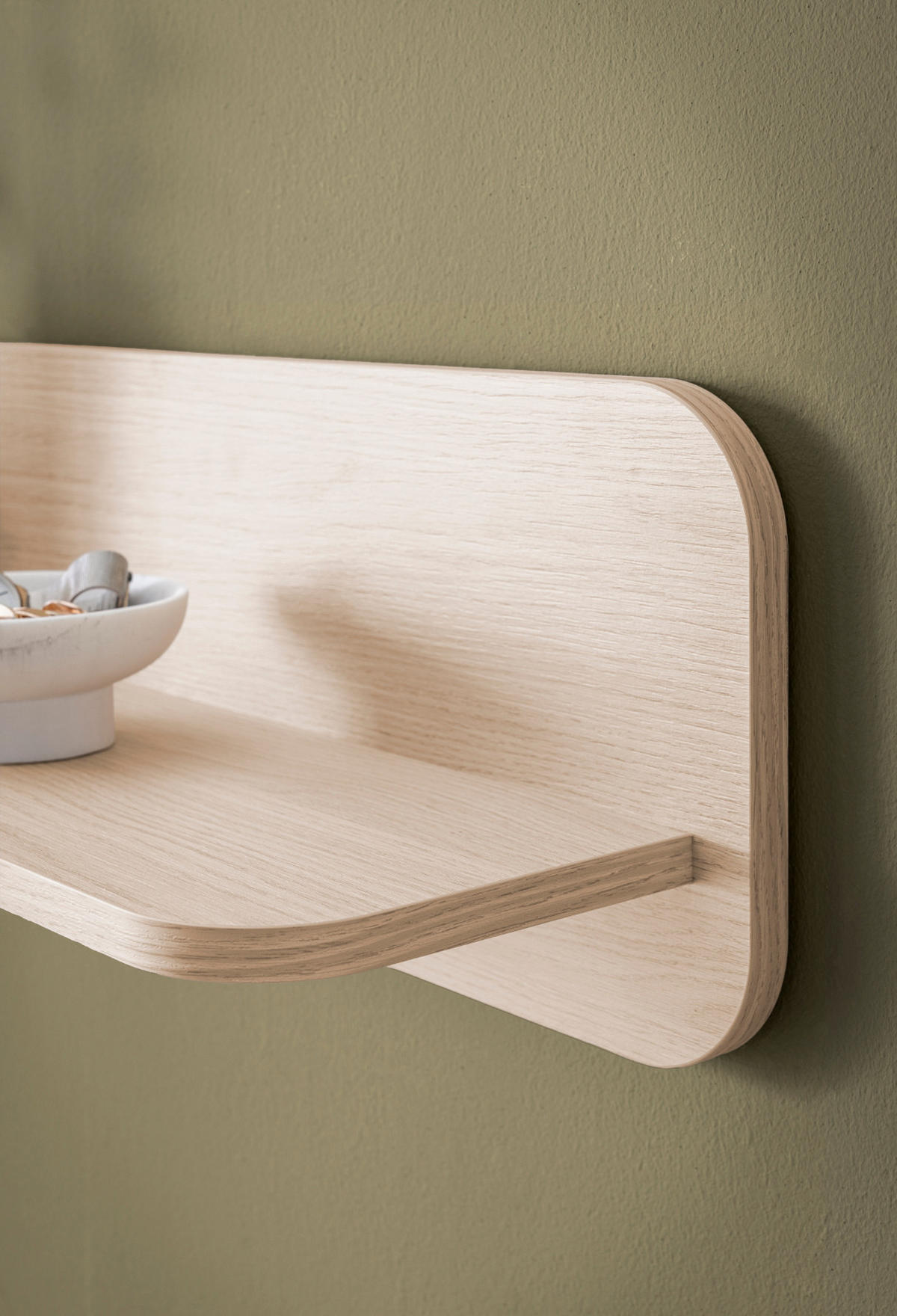 WOHNWAND Eiche natur 4-teilig 308 cm, Wohnkombination mit Push-to-Open - Eichefarben, Holz/Holzwerkstoff (308/170/39cm) - Furn.Design