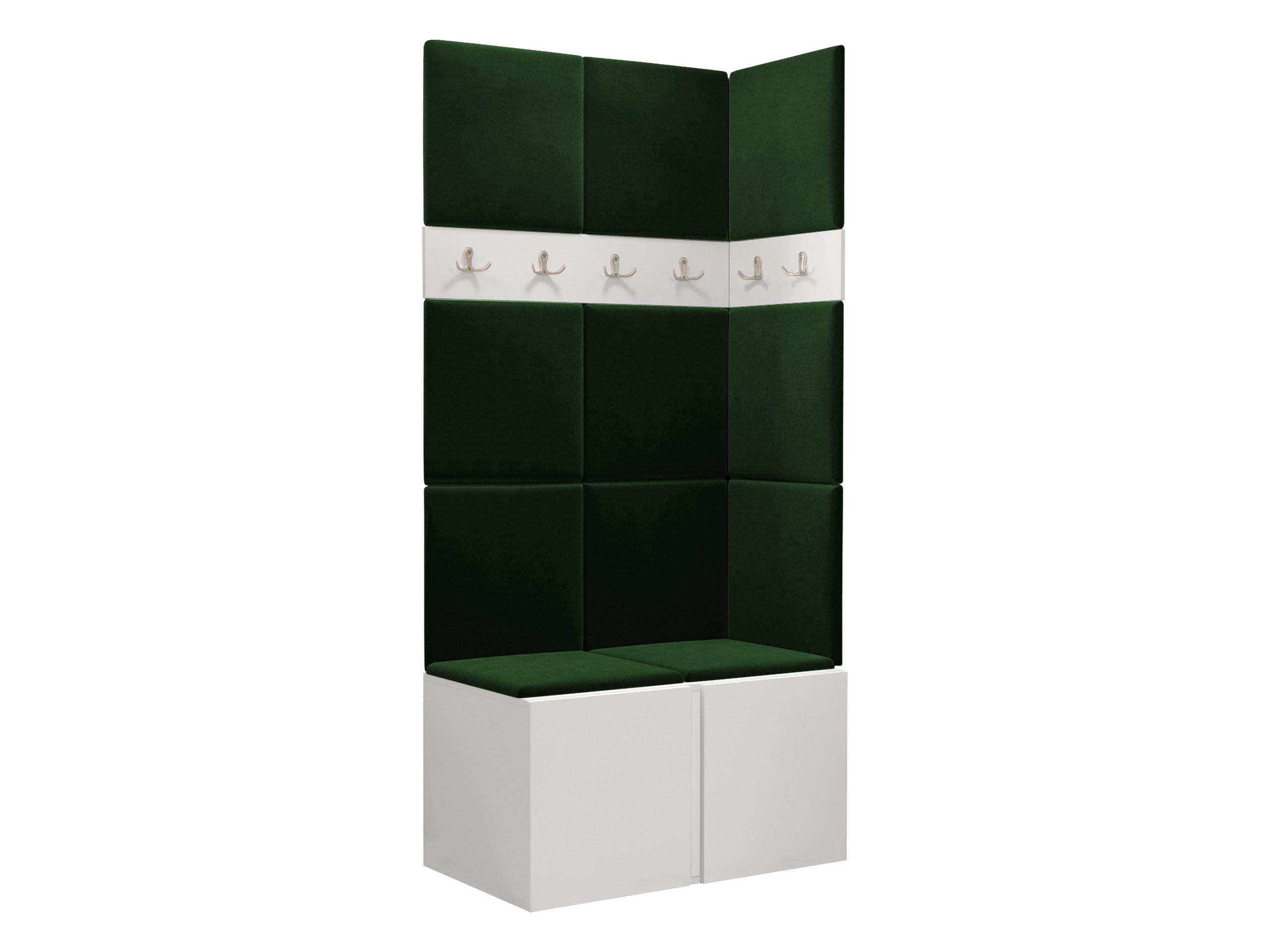 MOBILIER PENTRU HOL Orion I - alb/verde, material plastic/compozit lemnos (84/186/46cm) - MIRJAN24