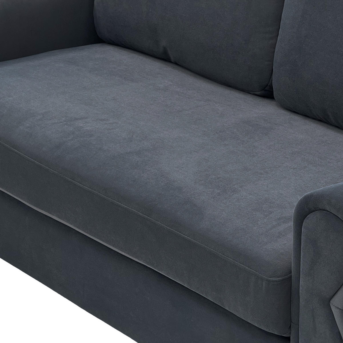 2-SITZER-SOFA DE-35060 mit Federkern Dunkelgrau - Dunkelgrau, Metall (81/92/173.5cm) - ComfortXL