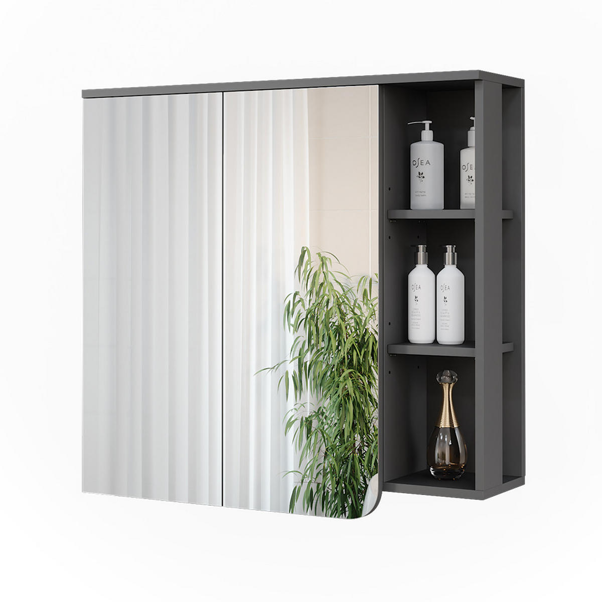 ZRCADLOVÁ SKŘÍŇKA Karen Antracitová/bílá - bílá/antracitová, kompozitní dřevo (80/75/20cm) - Vicco