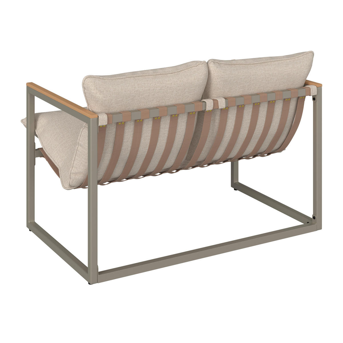 LOUNGEGARNITUR Lara Creme Metall/Outdoorstoff +Abdeckung - Creme, Metall
