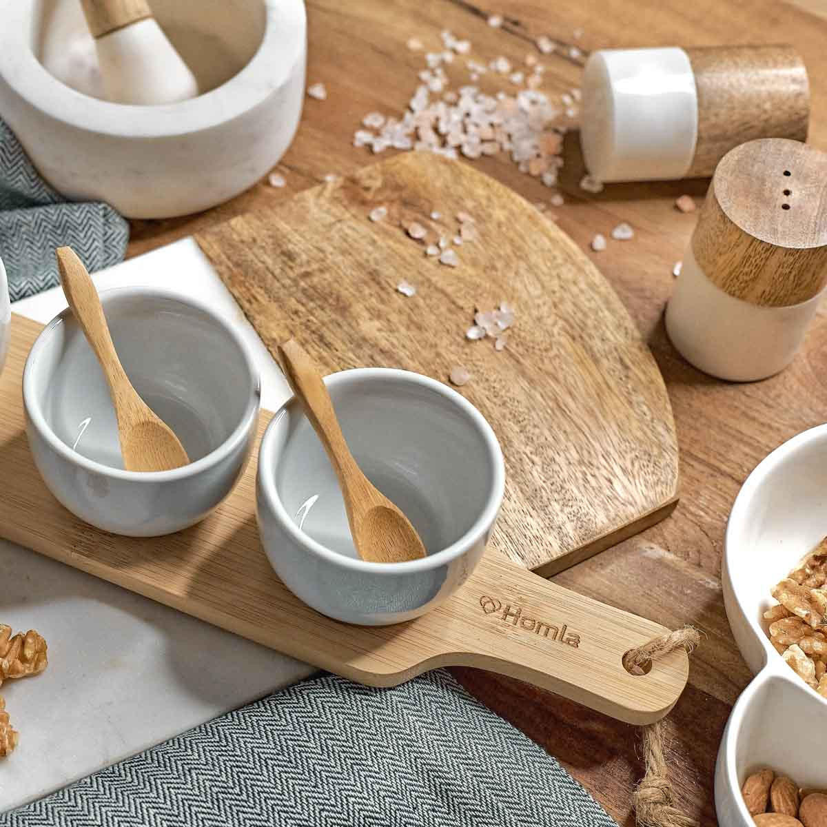 SERVIERSCHALENSET Fincan Weiß 32/8 cm - Weiß, Keramik (8/8/32cm) - Homla