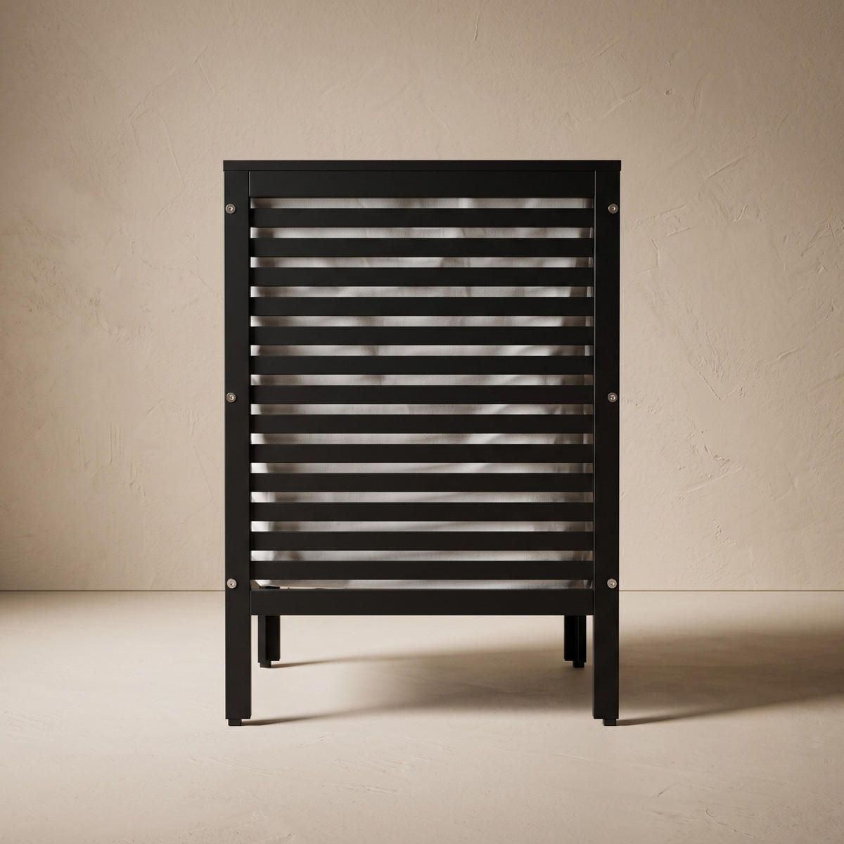 WÄSCHEKORB Bambus Moa 90 l 40/60/58,5 cm - Schwarz, Naturmaterialien (60/58.5/40cm) - NUXIO
