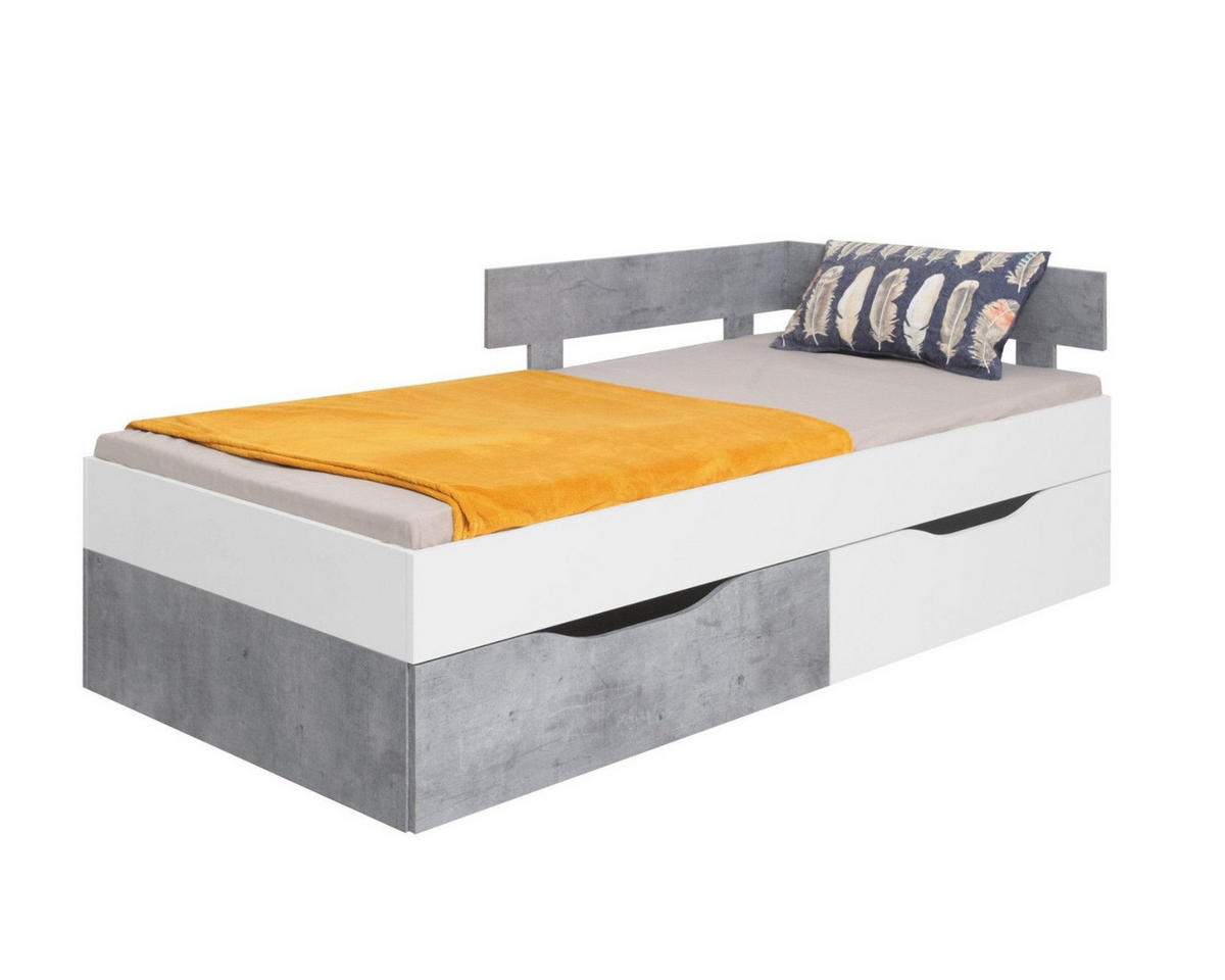 JUGENDZIMMER SIMON 7-teilig Weiß/Grau - Weiß/Grau, Holzwerkstoff (704/190/94cm) - Deine Möbel 24