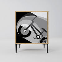 SIDEBOARD BIKE ENERGY, Eichefarben, 57,5x42x72,5 cm, Schwarze Metallfüße - Eichefarben/Multicolor, Holzwerkstoff/Metall (57.5/72.5/42cm) - SpaceRebels
