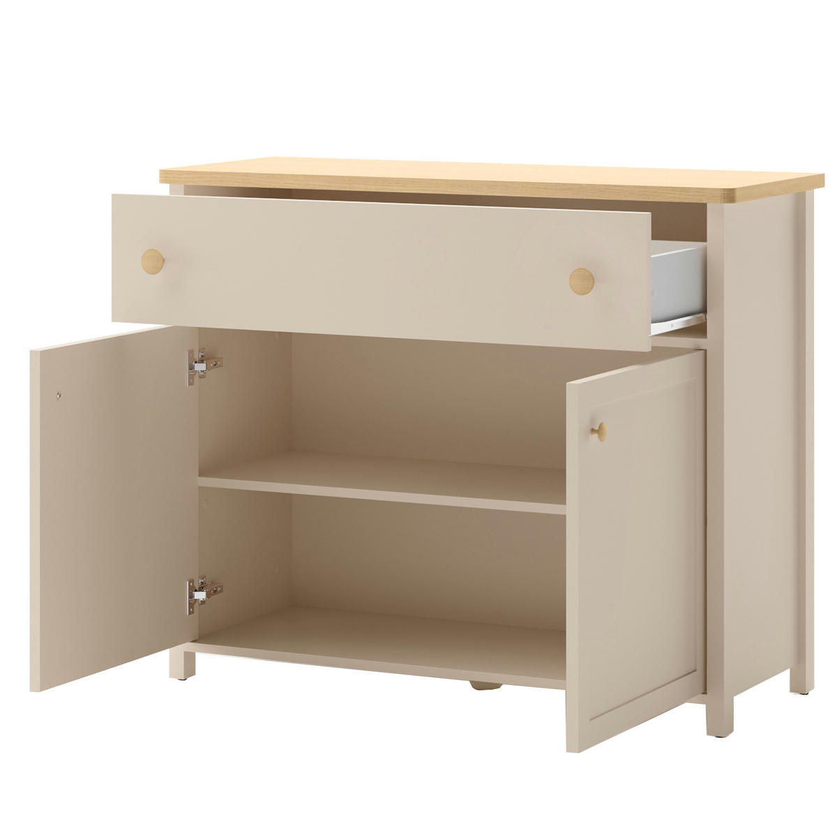 KINDERKOMMODE STORY 5 - Eichefarben/Beige, Holzwerkstoff (110/90/42cm) - Meblini