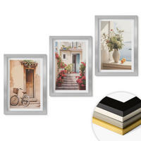WANDBILDER 3er Set - 20x30 cm Silberner Rahmen - Charmante Küstenstraßen - Silberfarben, Kunststoff (20/30cm) - ArtPrintCave