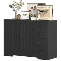 SIDEBOARD 105/40/76 cm mit 4 Schubladen, Schrankfach und verstellbarem Einlegeboden aus Holzwerkstoff, Schwarz - Schwarz, Holz (105/76/40cm) - Redom