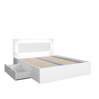 BETT FAVERO – 160×200 cm - mit lattenrost und Schubladen Weiß - Weiß, Holzwerkstoff (160/200cm) - Milaros Markt
