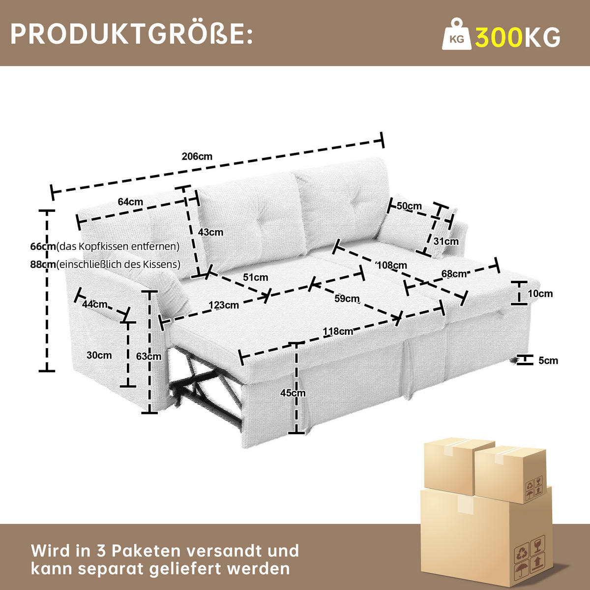ECKSCHLAFSOFA Cord mit Stauraum und umstellbarer Ottomane Dunkelgrau 206/108/66 cm - Dunkelgrau, Textil (108/206cm) - Redom