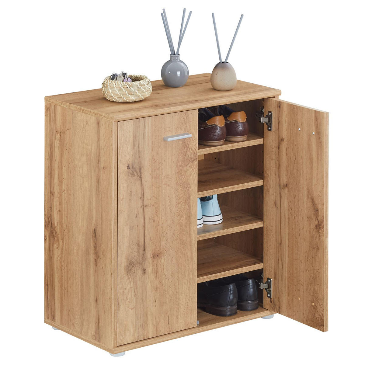 SCHUHSCHRANK LENNIS - Eiche Wotan, Holzwerkstoff (60/70/35cm) - CARO-Möbel
