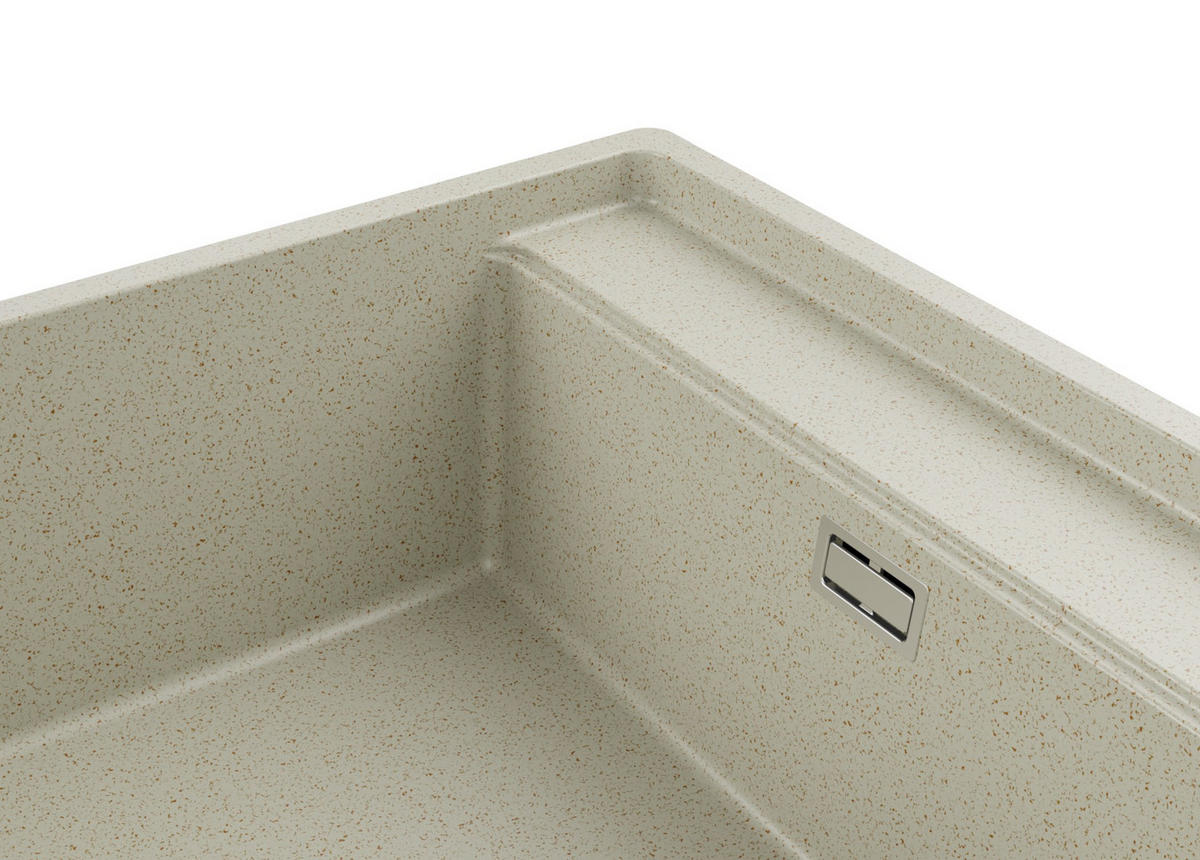 UNTERBAUSPÜLE GRANIT Bergen, 2-er set Beige 56/53 cm 1 Becken + Ablauf-Set + Schneidebrett ab 60er Unterschrank - Chromfarben/Beige, Kunststoff (56/20/53cm) - Primagran