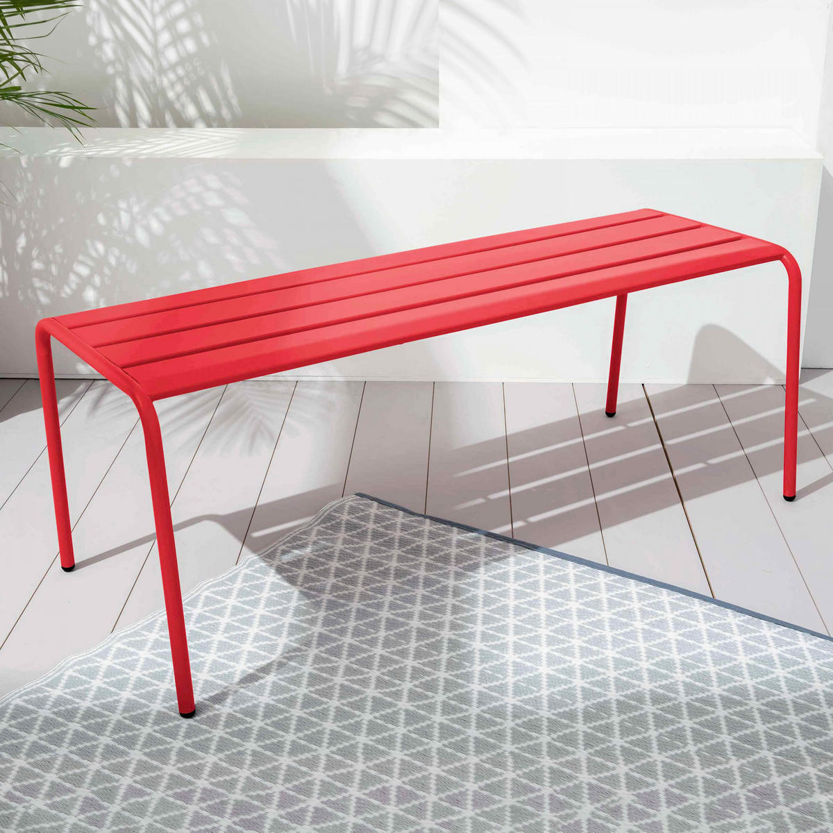 GARTENBANK, Rot - Rot, Metall (52/46/120cm) - Oviala