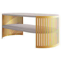 COUCHSITCH Fikoli Oval Gold I - Kaschmir/Goldfarben, Holzwerkstoff/Metall (100/50/40cm) - MIRJAN24