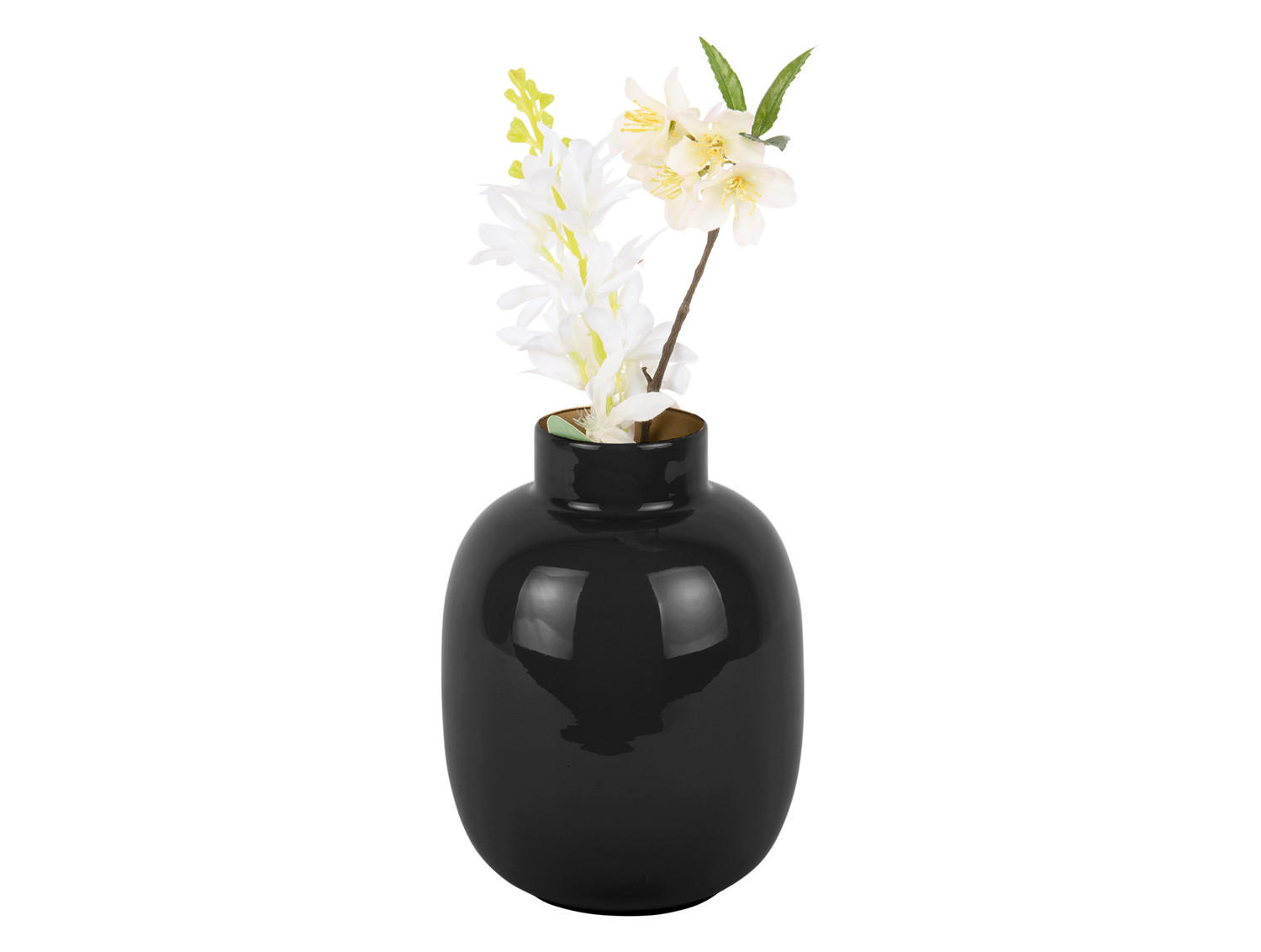 VASE Mila Schwarz 8/8/28.5 cm - Schwarz, Metall (28.5cm) - Present Time