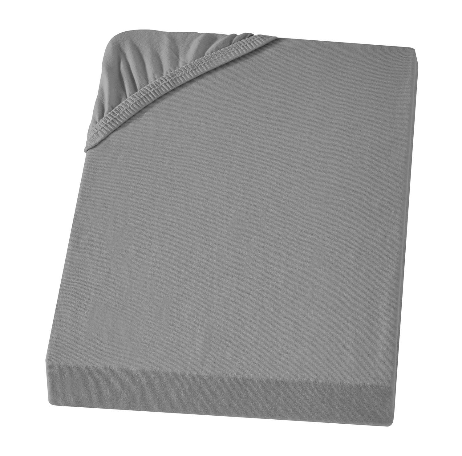 SPANNBETTLAKEN-BOXSPRINGBETT 180x200 - 200x200 Jersey Spannbetttuch 100% Baumwolle, Bettlaken Uni Dunkelgrau - Dunkelgrau, Textil (200/200cm) - Carpe Sonno