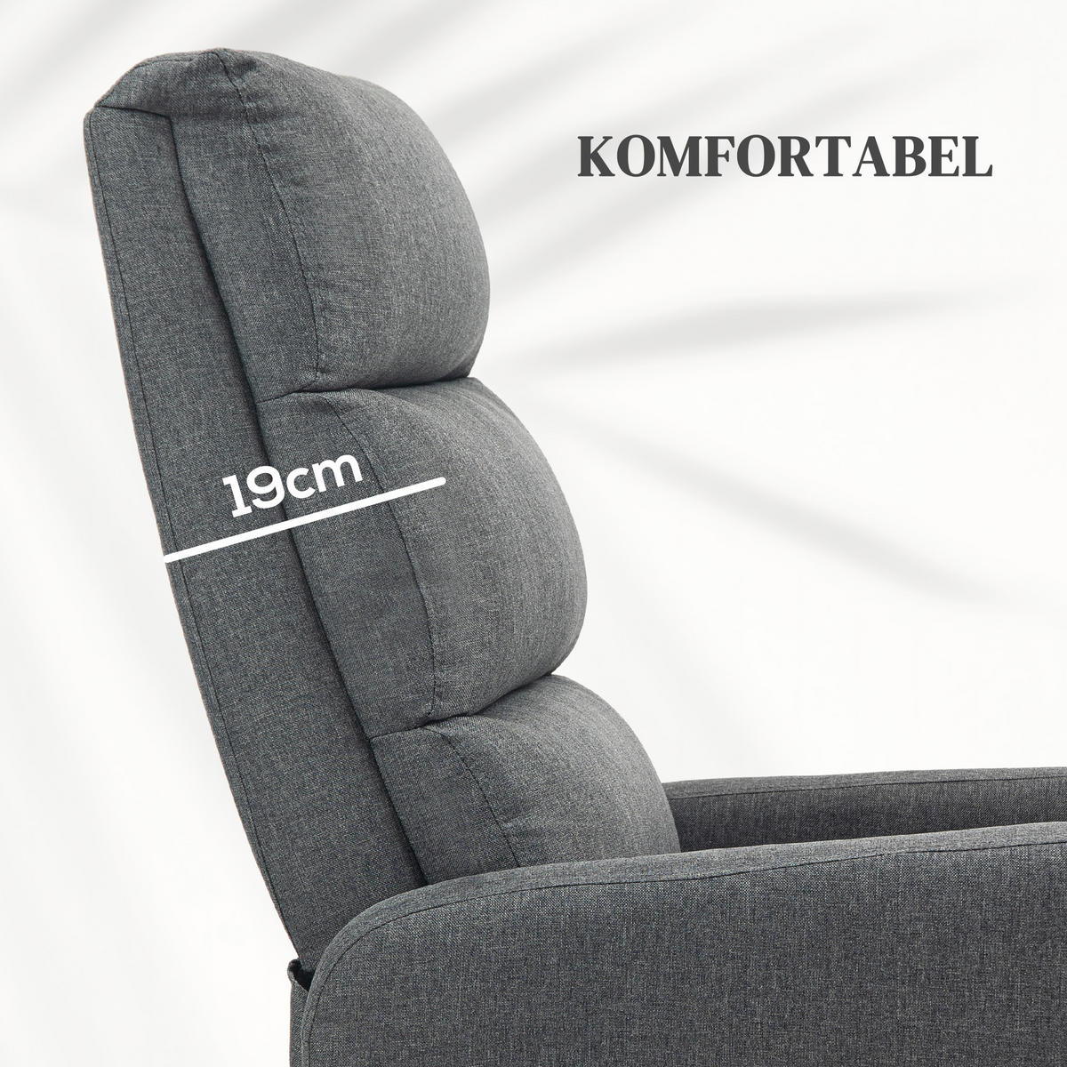 FERNSEHSESSEL mit Aufstehhilfe Elektrisch Relaxsessel mit Fußteil, Dunkelgrau - Dunkelgrau, Kunststoff (62/105/86.5cm) - HOMCOM