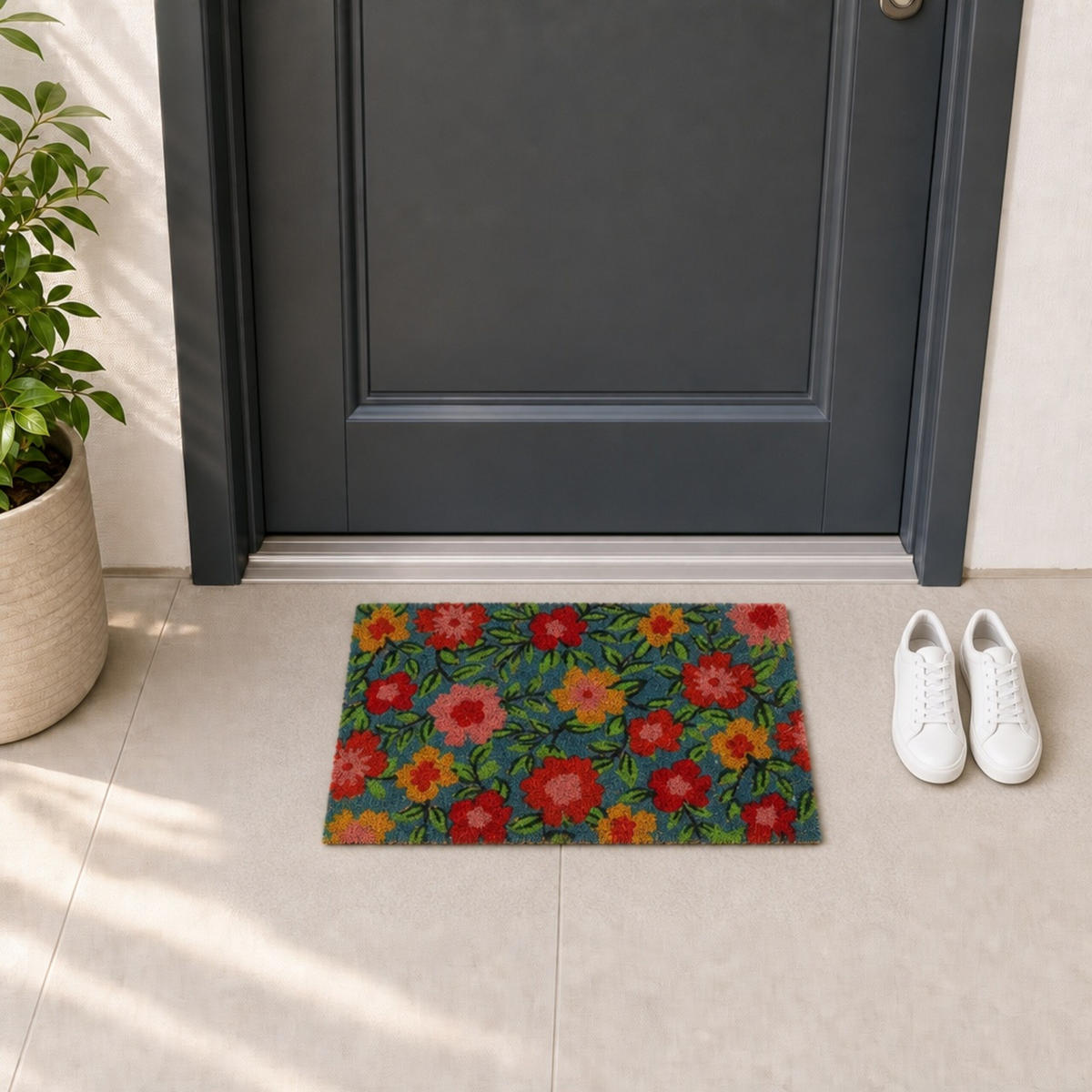 ROHOŽKA Vícebarevná kokosové vlákno 60x40 cm - různobarevná, textil/plast (50/40cm) - Relaxdays