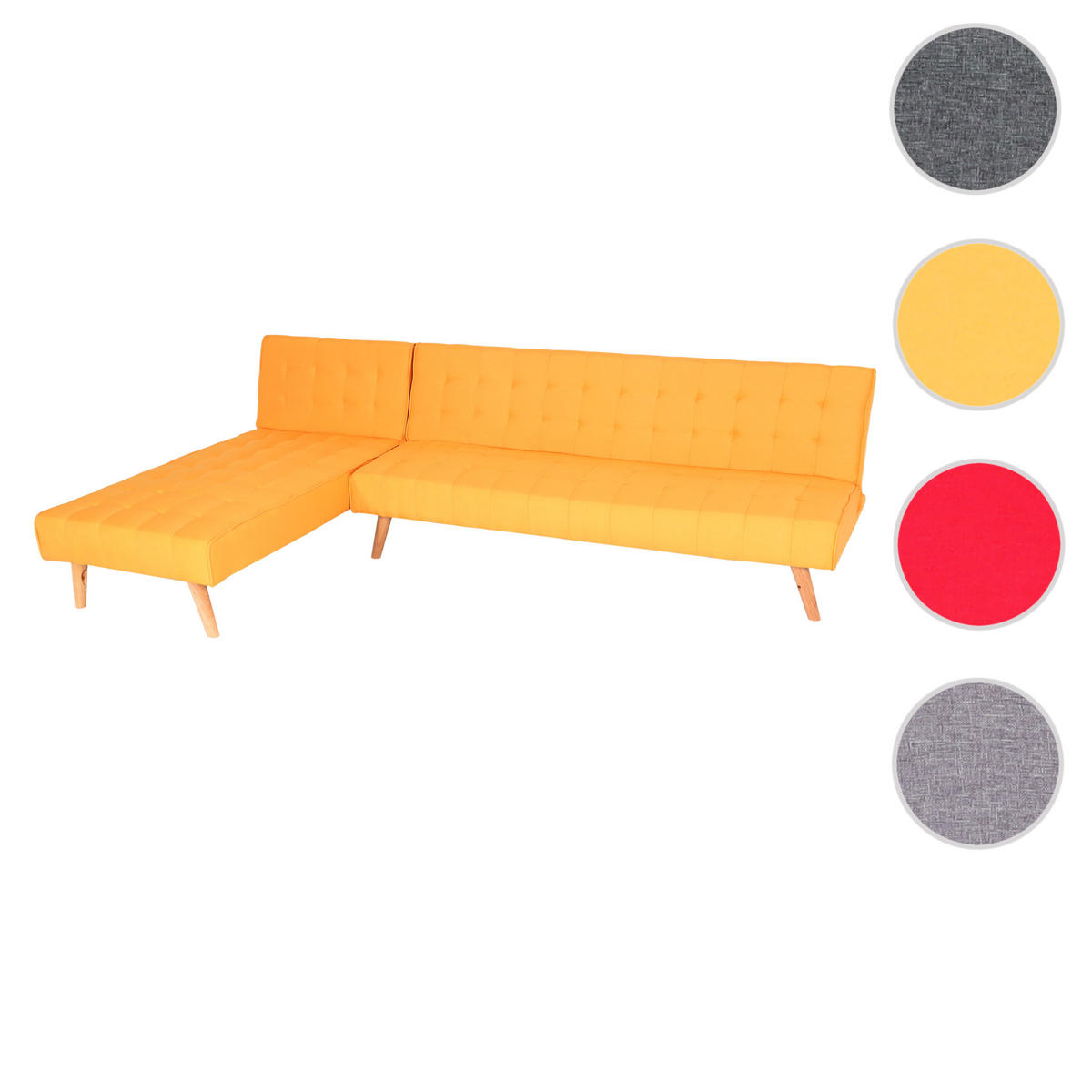 ECKSOFA Gelb - Gelb, Textil (256/176cm) - MCW