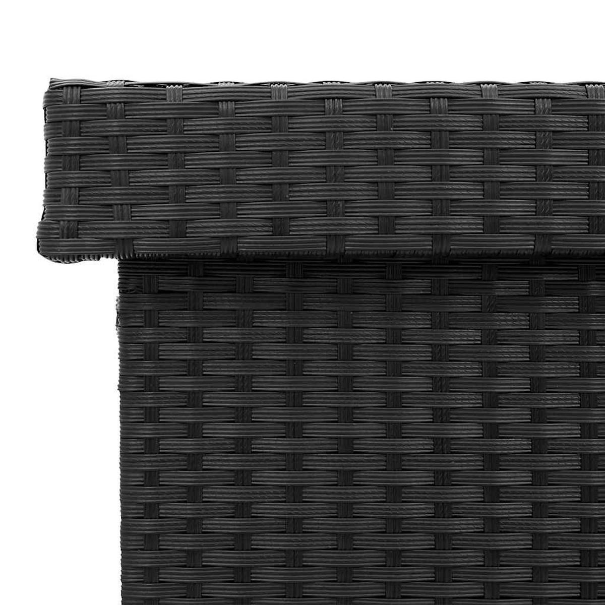 GARTENTRUHE Mit Rollen Schwarz 160/55/75 Cm Poly Rattan - Schwarz, Kunststoff (160/75/55cm) - vidaXL