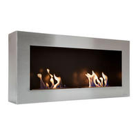 BIOETHANOL-KAMIN Silber Wandmodell inklusive 2.4 L Brennblock - Silberfarben, Metall (90/43/20cm) - Purline