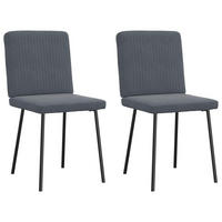 ESSZIMMERSTÜHLE 2 Stk. Dunkelgrau Samt 45*54*83cm - Dunkelgrau, Metall (45/83/54cm) - ZMH