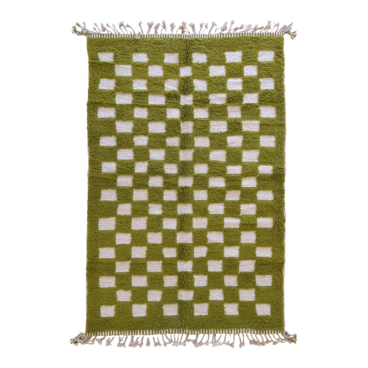 BERBERTEPPICH aus reiner Wolle 184x 288 cm - Grün, Naturmaterialien (184/288cm) - AFK Living