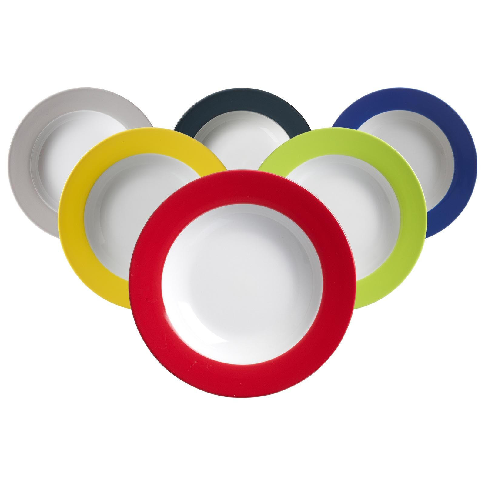 SUPPENTELLER Doppio bunt ø 22 cm 6er Set - Multicolor, Keramik (22cm) - Ritzenhoff Breker