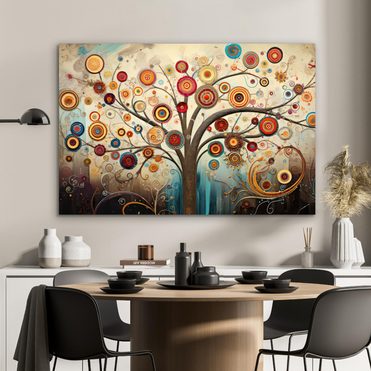 METALLBILD Baum - Baum des Lebens - Farbe 90x60 cm - Braun, Metall (90/60cm) - MuchoWow