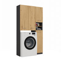 WASCHMASCHINENSCHRANK Waschli Set 4 - Anthrazit/Eiche Artisan, Holzwerkstoff (96/180/30cm) - kommodly
