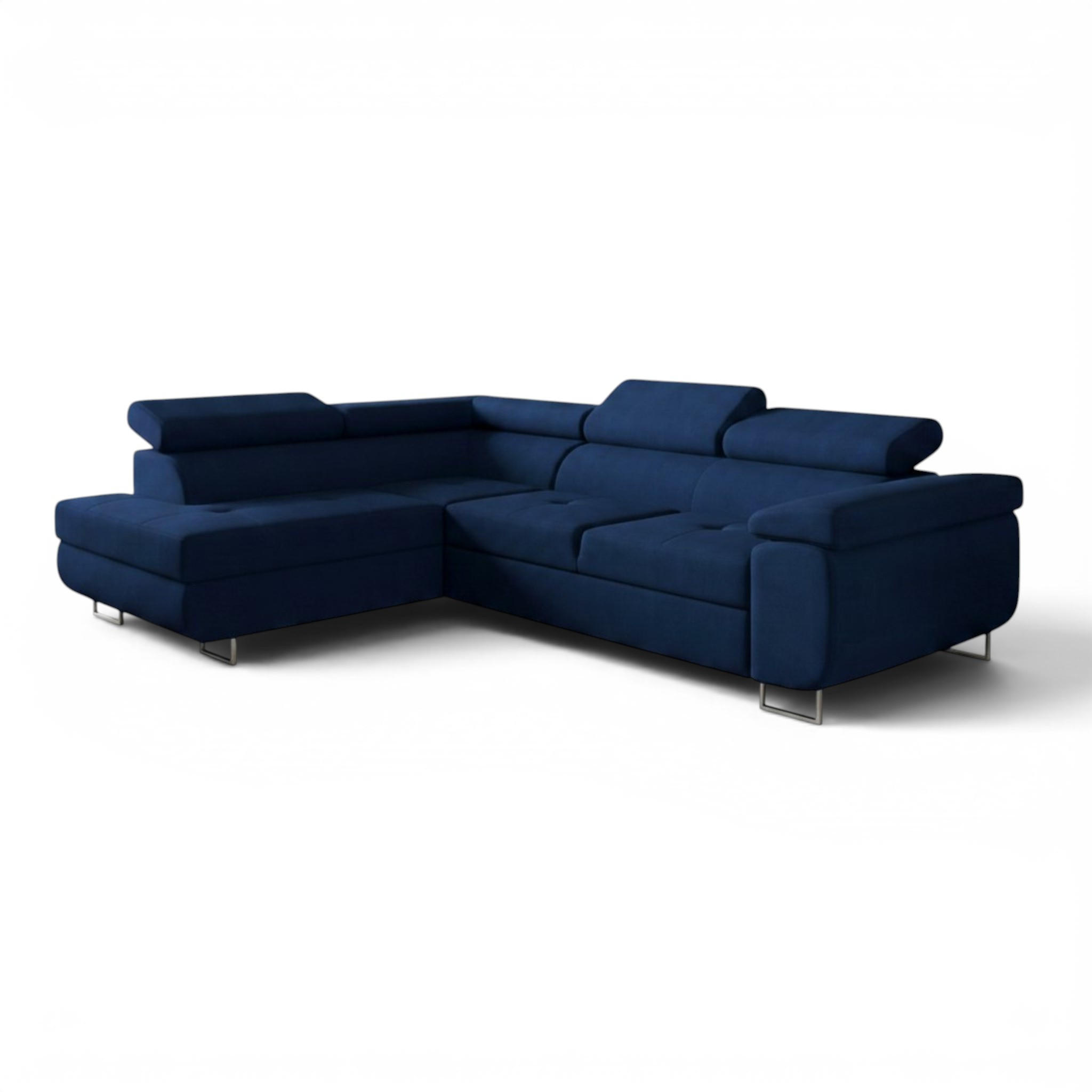 ECKSOFA Jade Mit Schlaffunktion - Dunkelblau, Holzwerkstoff/Textil (202/275cm) - Fun Möbel