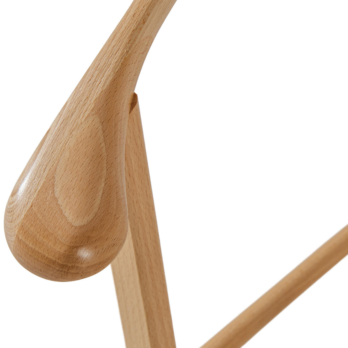 KLEIDERBUTLER AGLAS Herrendiener, auf Drehrollen, natürliches Buchenholz - Naturfarben, Holz (43/105/32cm) - KONSIMO®