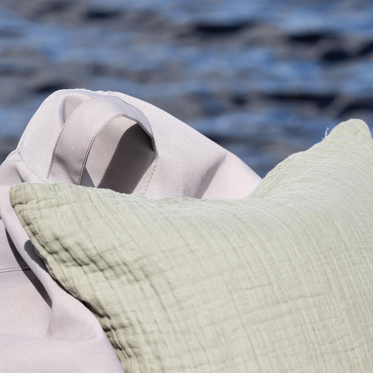 OUTDOOR SITZSACK - Beige, Textil (90/110/90cm) - home24