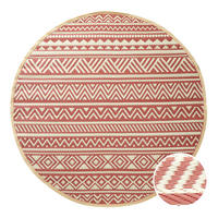 IN-/OUTDOORTEPPICH Colour Clash - Beige/Rot, Kunststoff (150/150cm) - Butlers