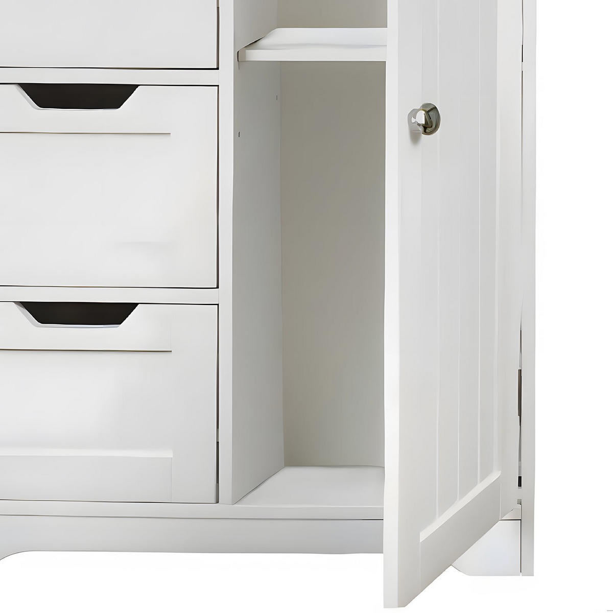 BADEZIMMERSCHRANK MDF Weiß 4 Schubladen 1 Tür 60x30x80 cm - Weiß, Holzwerkstoff (60/81/30cm) - Begryf