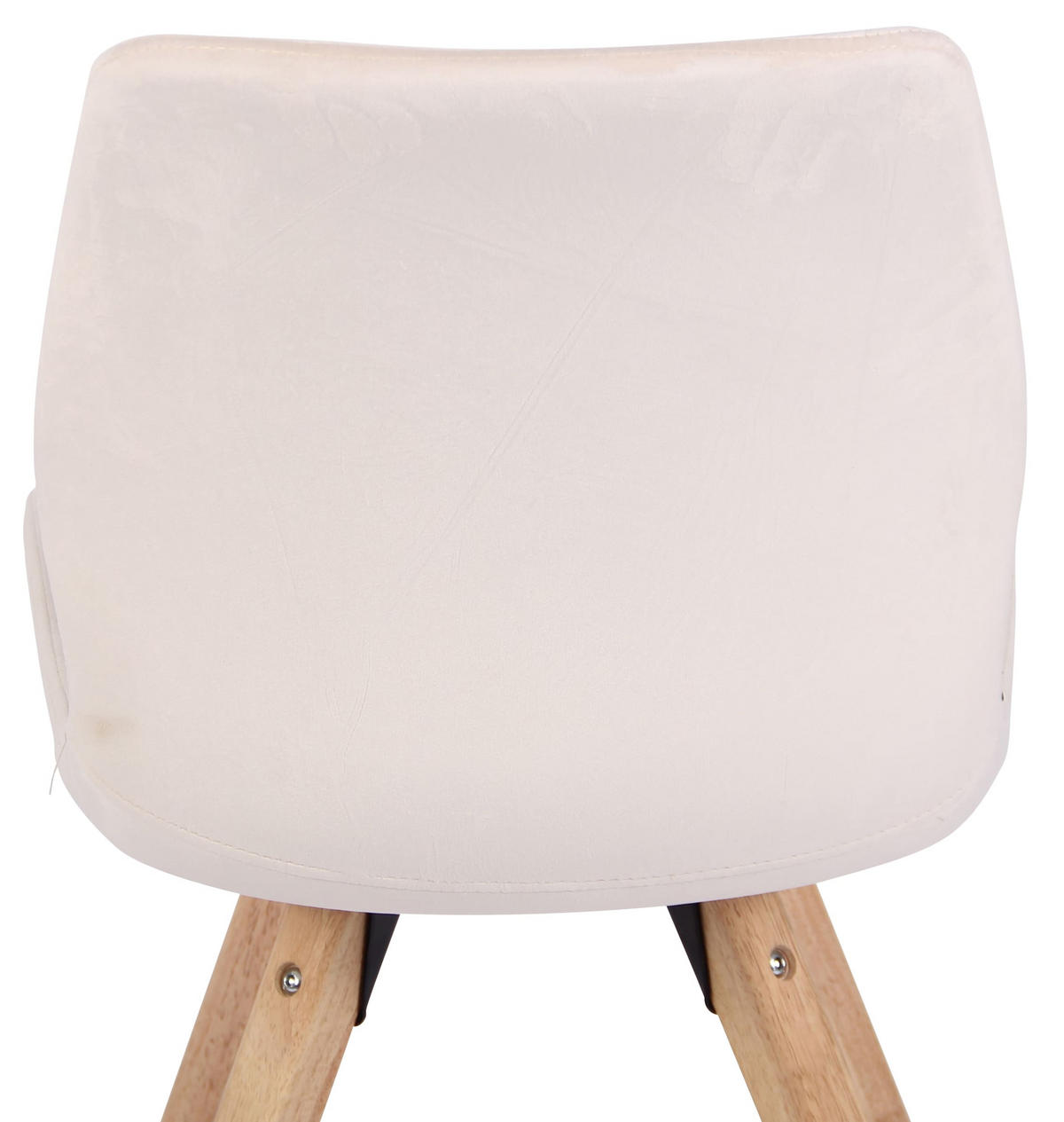 STUHL Samt creme - Eukalyptusholzfarben/Creme, Holz/Textil (49/87.5/58cm) - CLP