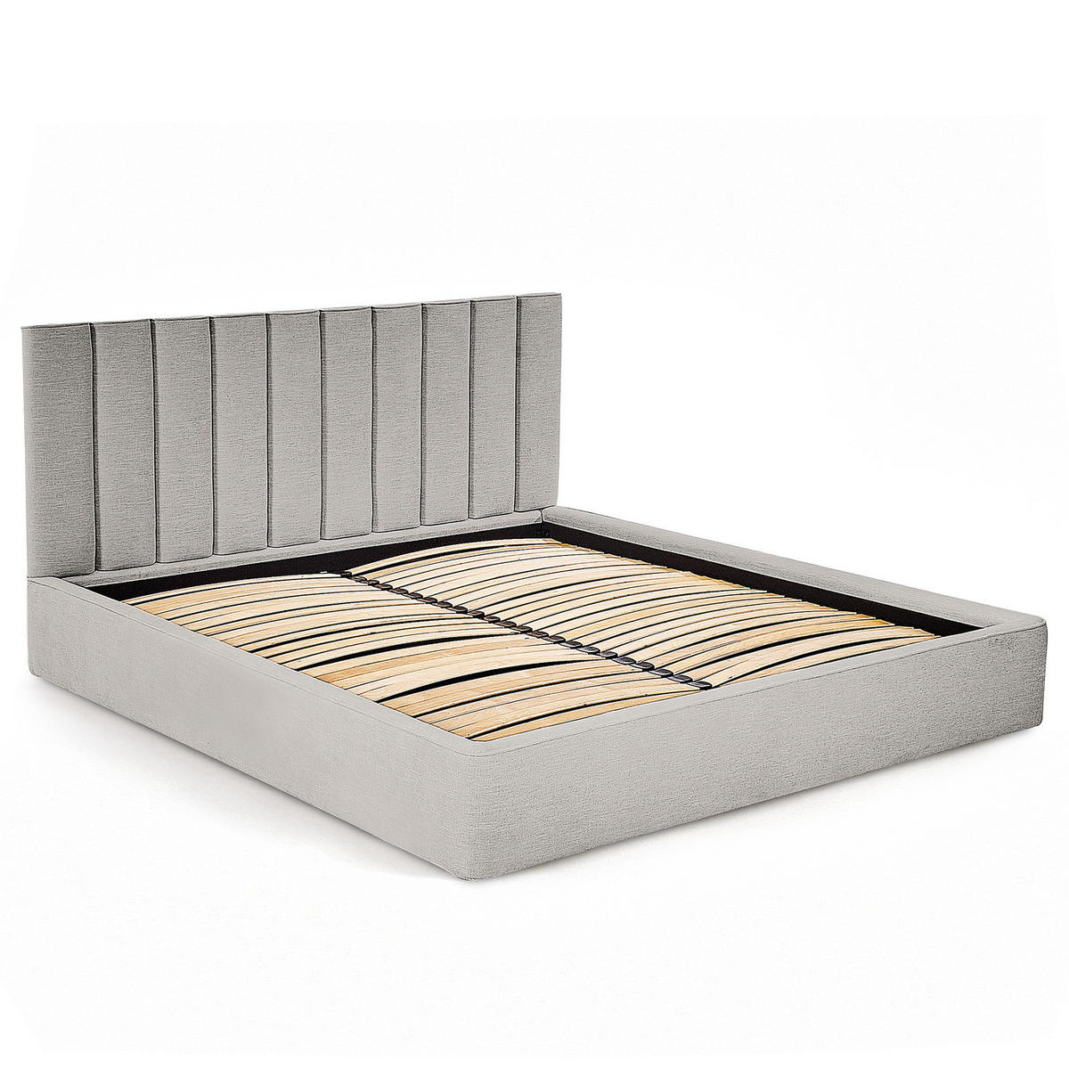 POLSTERBETT - Hellgrau, Textil (200/200cm) - home24