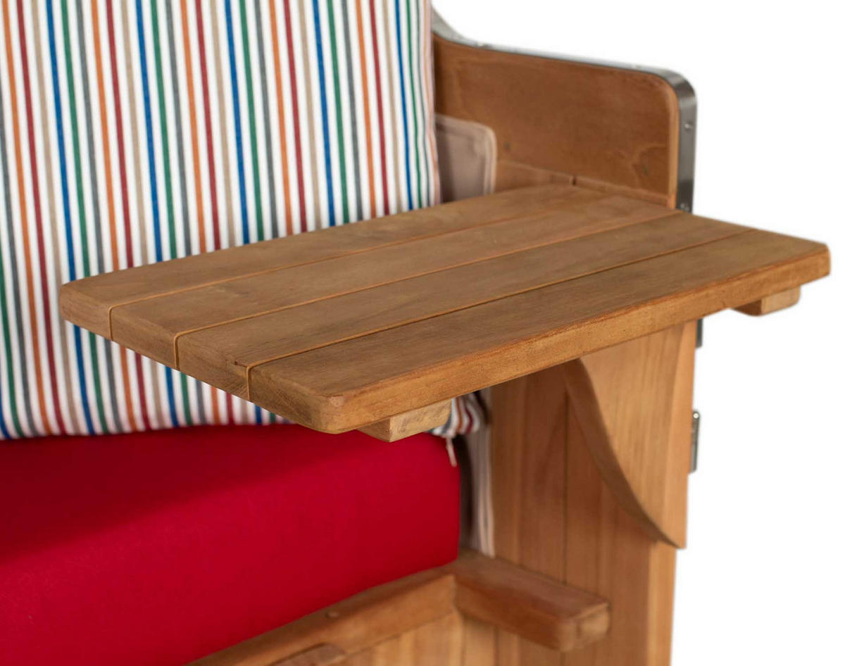 STRANDKORB XXL Düne Grande Teak Banana - Rot/Braun, Metall (142/170/95cm) - Mr. Deko