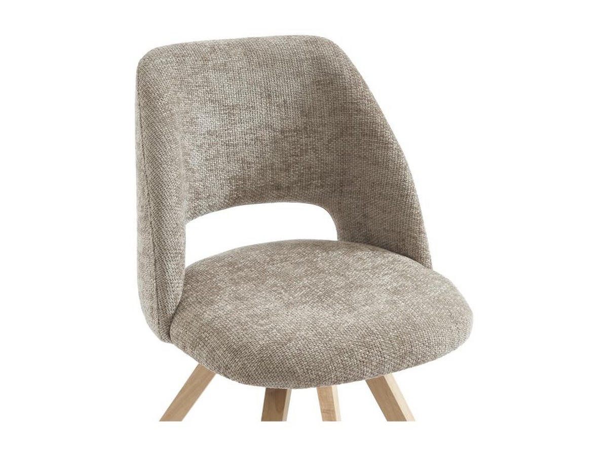 STUHL 2er-Set - Stoff & Kautschukholz - Taupe - VESIANI - Braun, Textil (58/81/53.5cm) - Vente-Unique