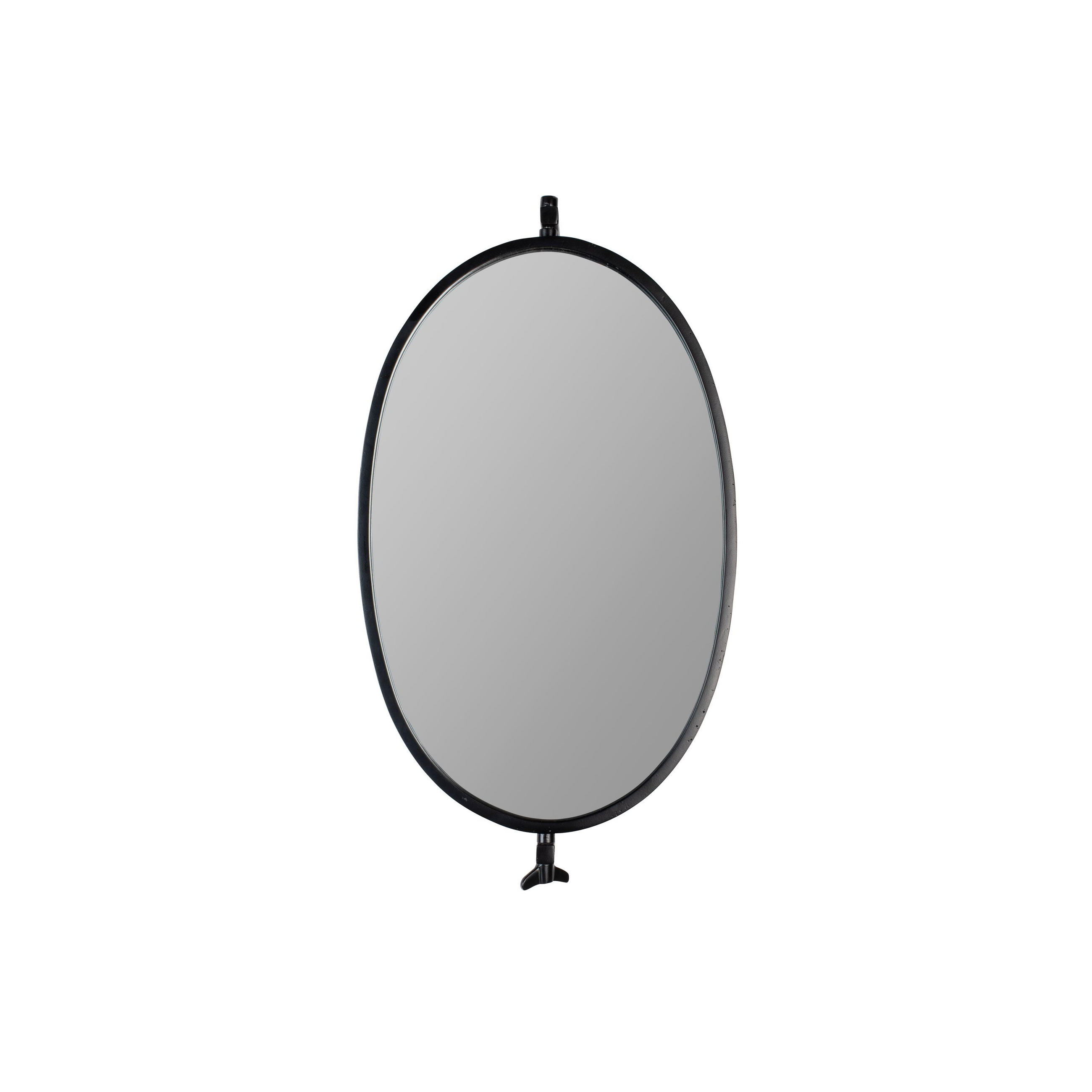 WANDSPIEGEL Lara Spiegel/ Oval Schwarz - Goldfarben, Metall (34/48/30.5cm) - Housecraft Living