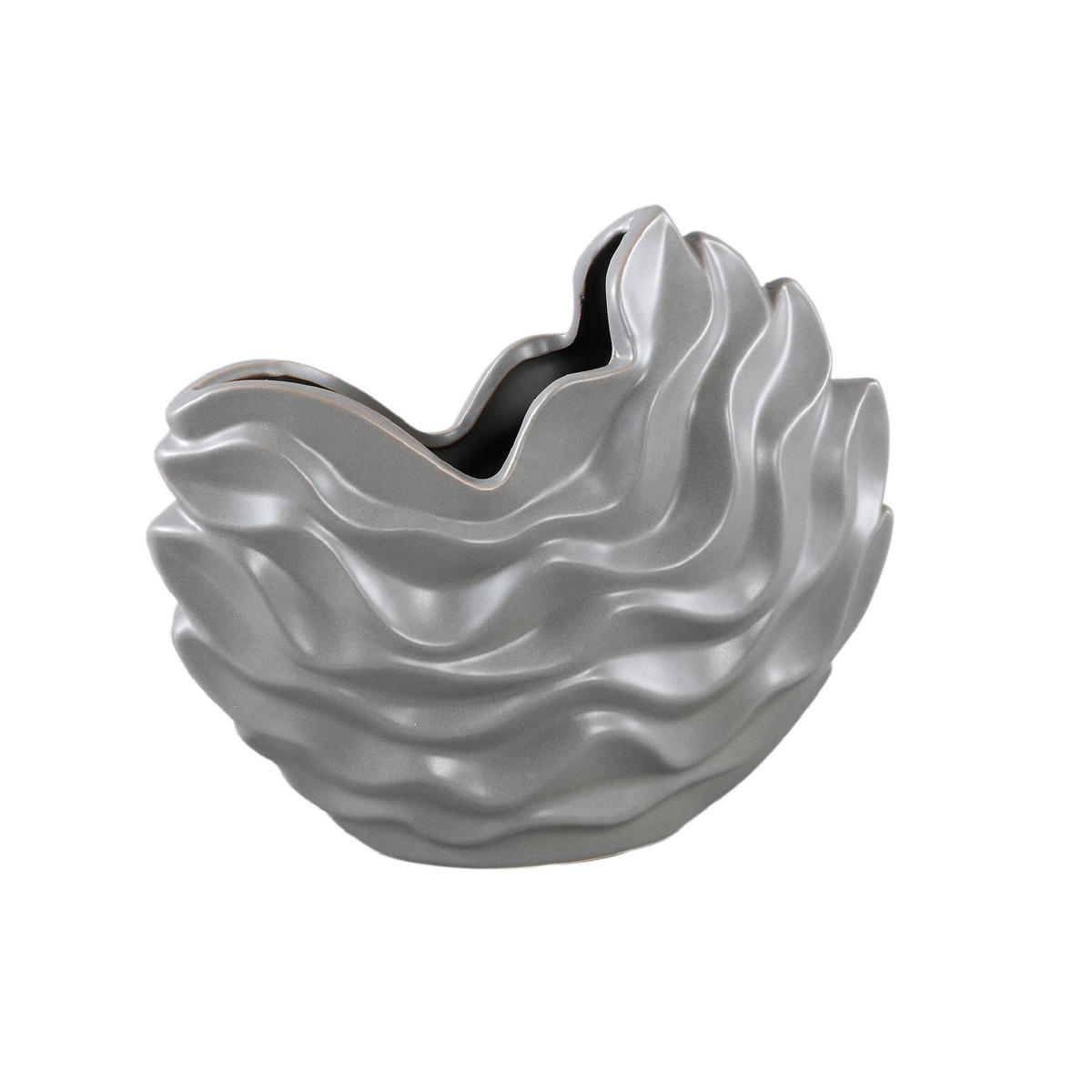 TOPF Kaylagh Grau 25/10/22cm - Grau, Keramik (22cm) - PTMD Collection