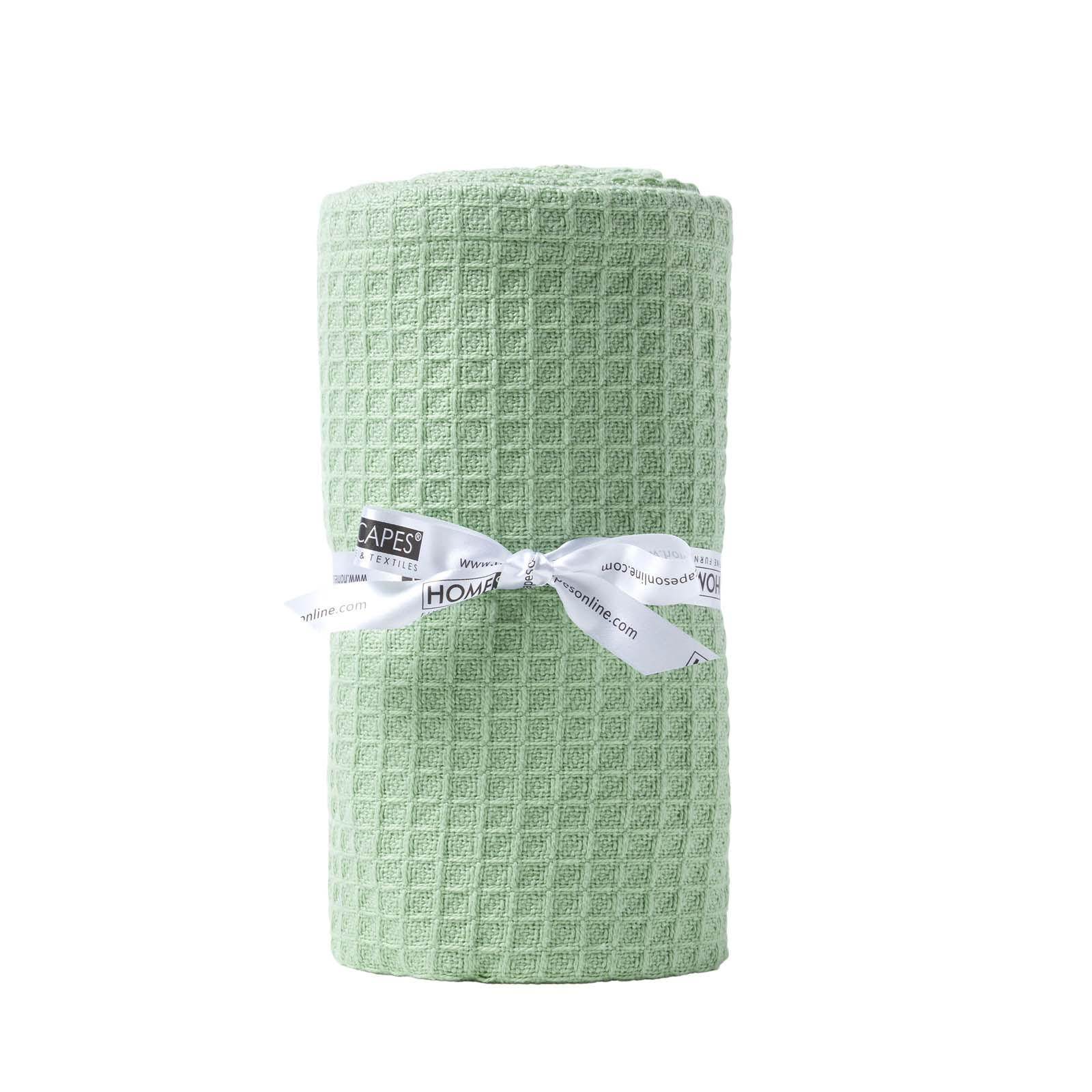 BABYDECKE Waffelpiqué 125/150 cm, Bio-Baumwolle - Grün, Textil (125/150cm) - Homescapes