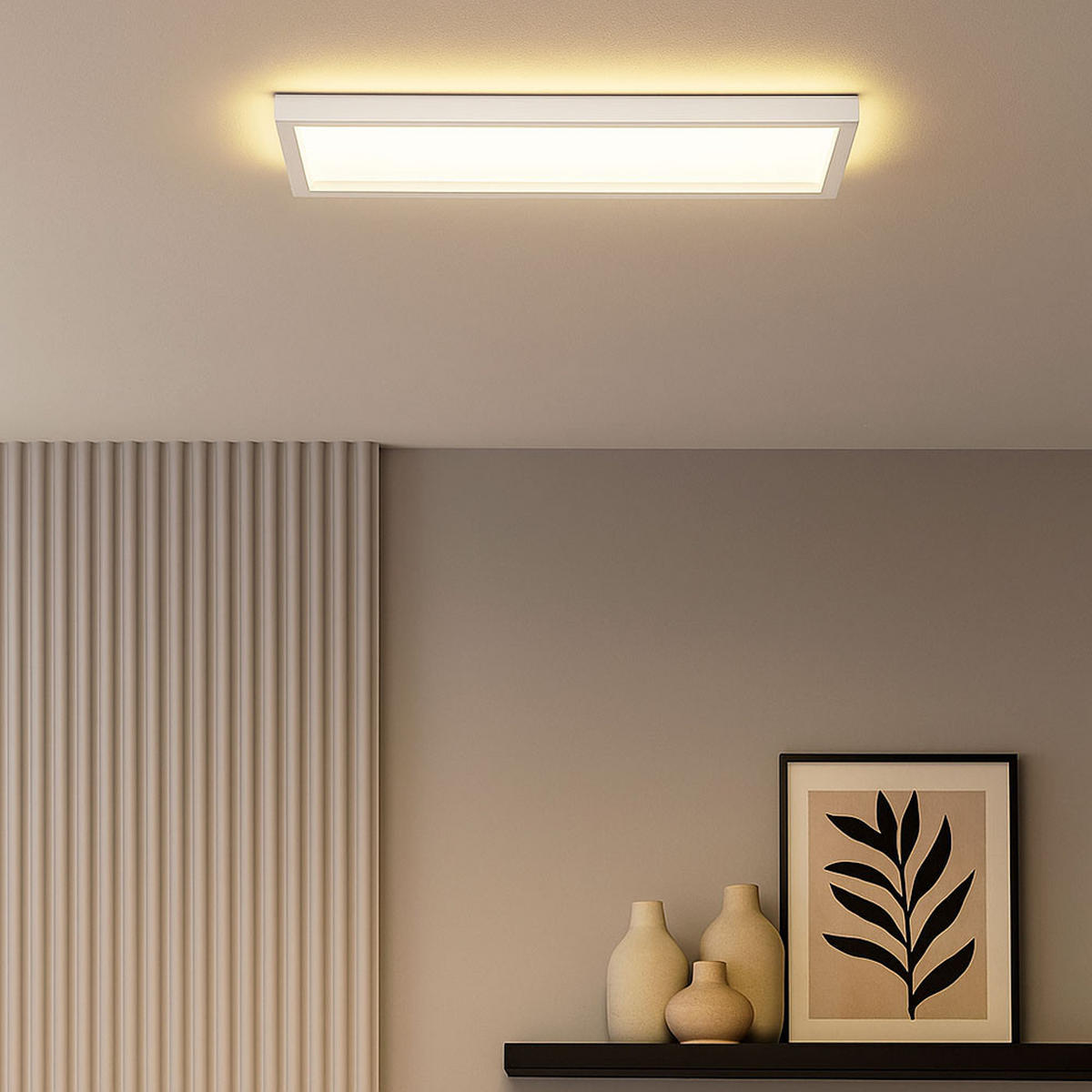 LED DECKENPANEL Weiß eckig - Weiß, Kunststoff (58.2/20.2/4.1cm) - Briloner