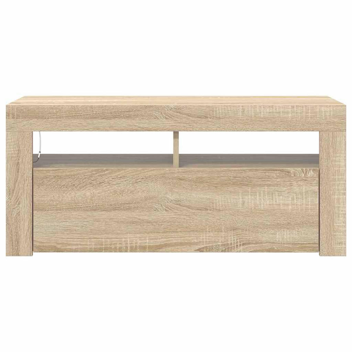LOWBOARD mit Led-Leuchten 90/35/40 cm aus Holzwerkstoff in Sonoma-Eiche Dekor - Sonoma Eiche, Holz (90/40/35cm) - vidaXL