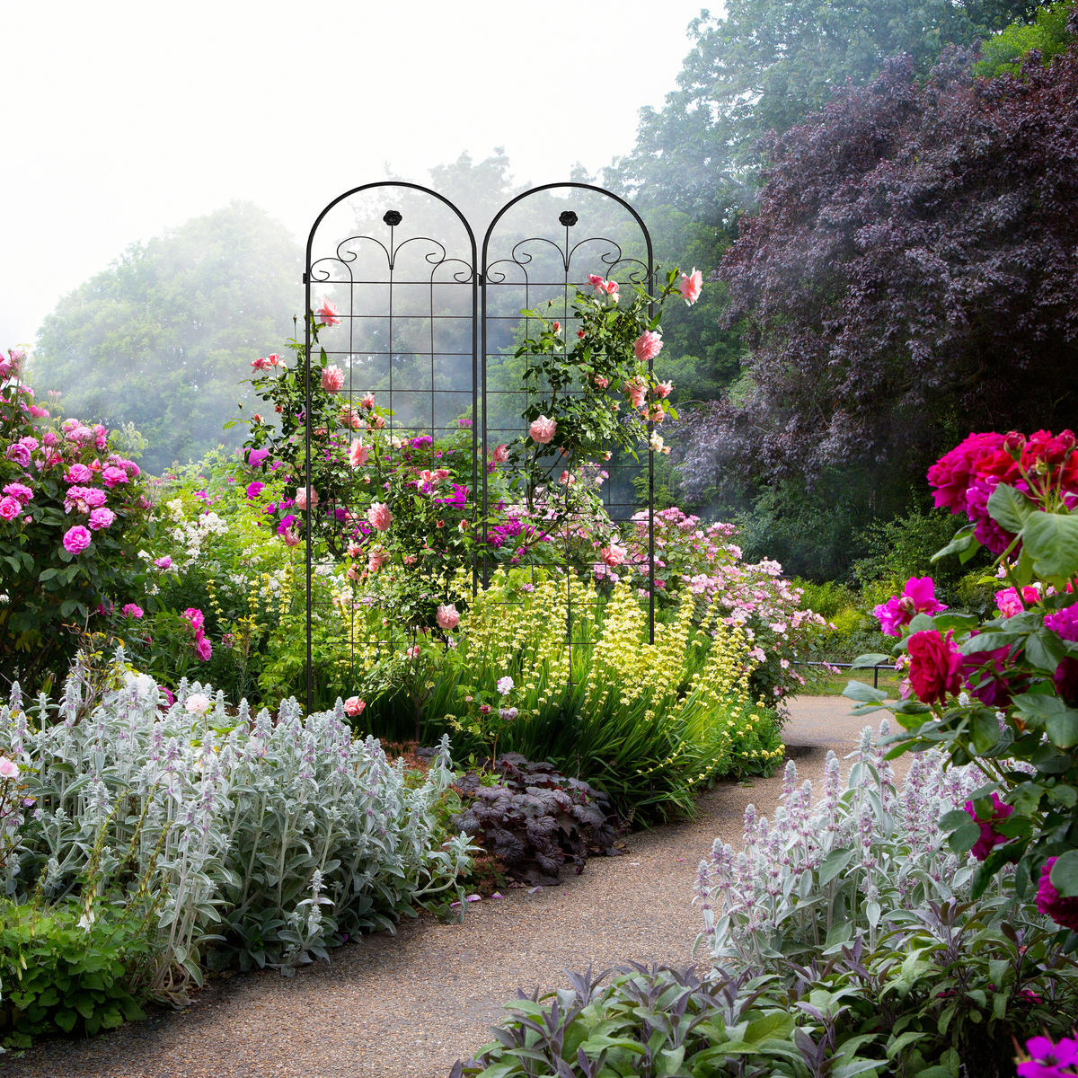 2xRANKGITTER - Schwarz, Metall (50/180/1.5cm) - Relaxdays