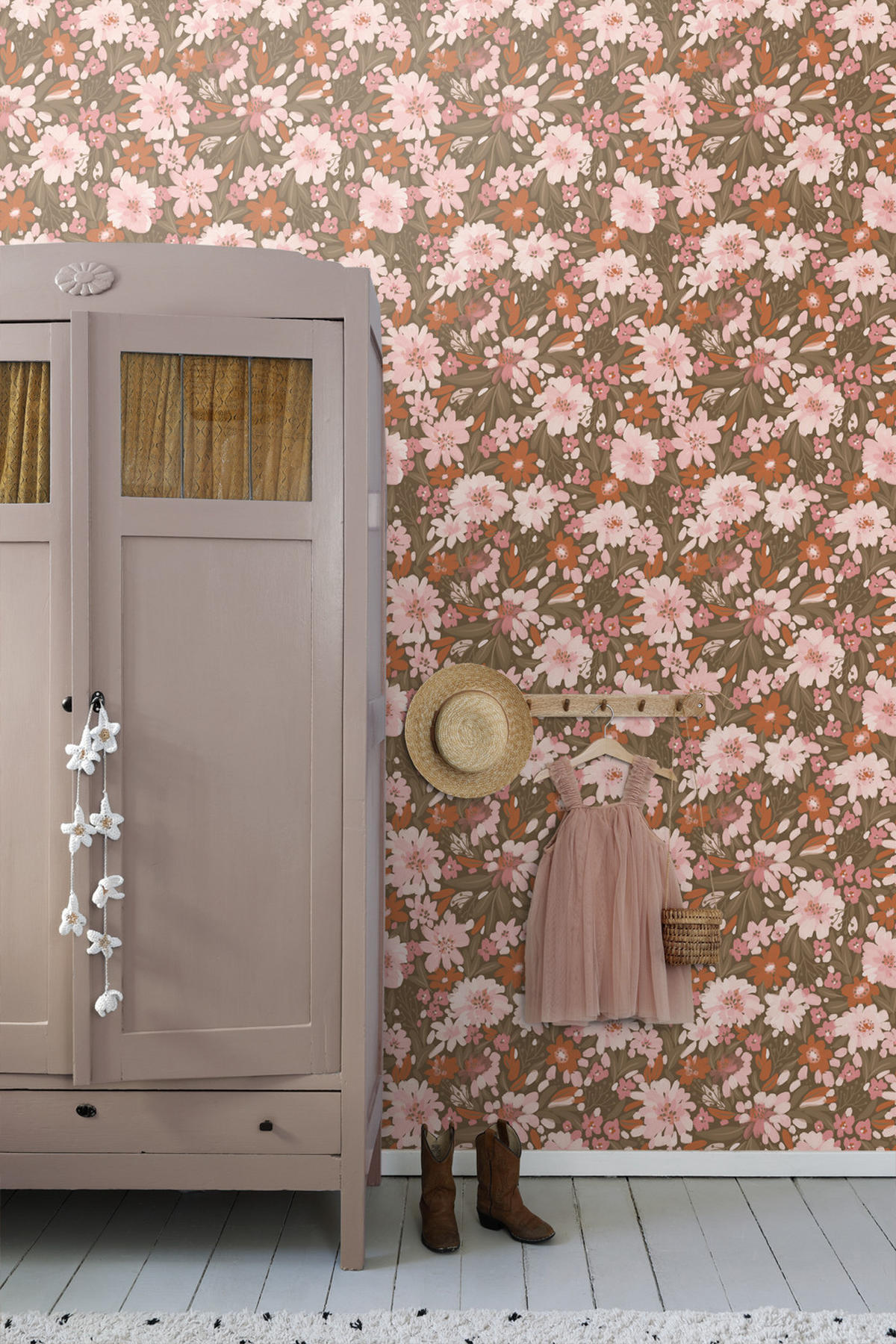 TAPETE Blumen 50 x 900 cm - Pink, Papier (50/900cm) - ESTAhome