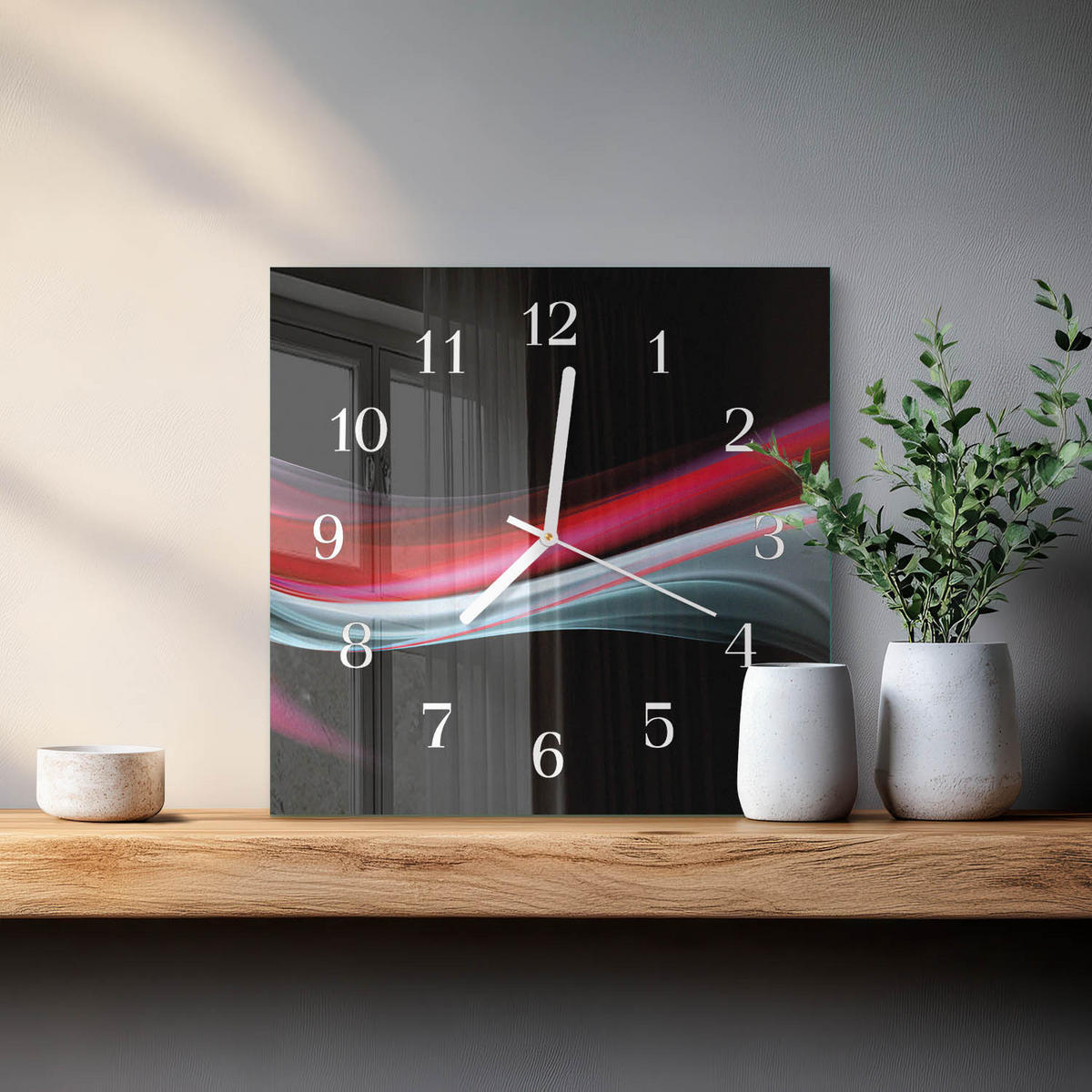 WANDUHR 30x30 cm - Abstraktion - Multicolor, Glas (30/30/0.4cm) - TULUP