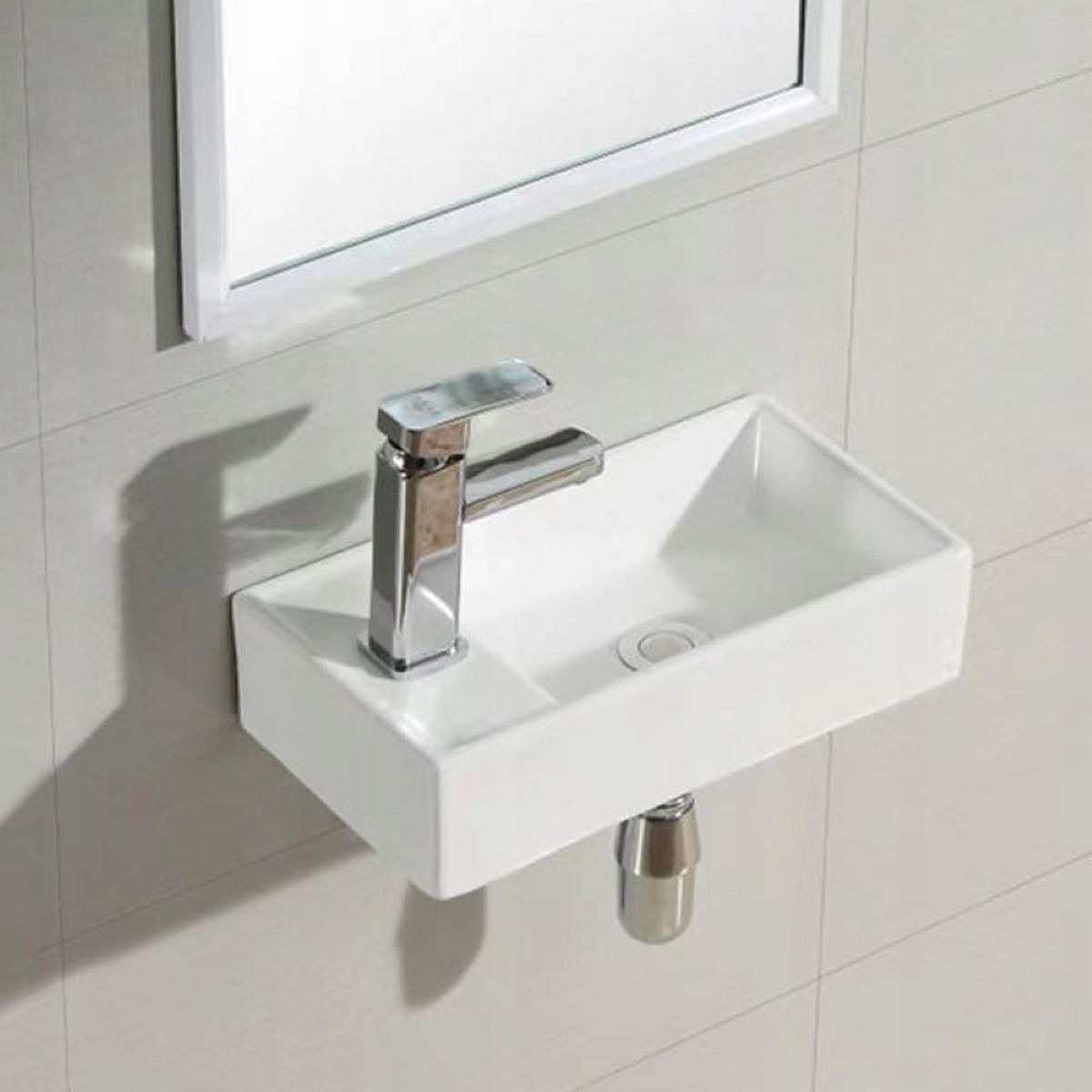 WASCHBECKEN, weiß 40/10/22 cm - Weiß, Keramik (40/10/22cm) - Rexo